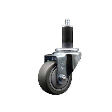 Service Caster 3'' Gray Poly Wheel Swivel 1-1/4'' Expanding Stem Caster SCC-EX20S314-PPUB-114
